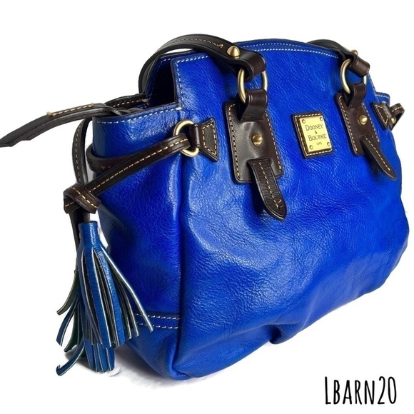 Dooney and Bourke DB Royal Blue Toledo Leather Wing Strap Satchel Florentine Bag - Picture 5 of 14